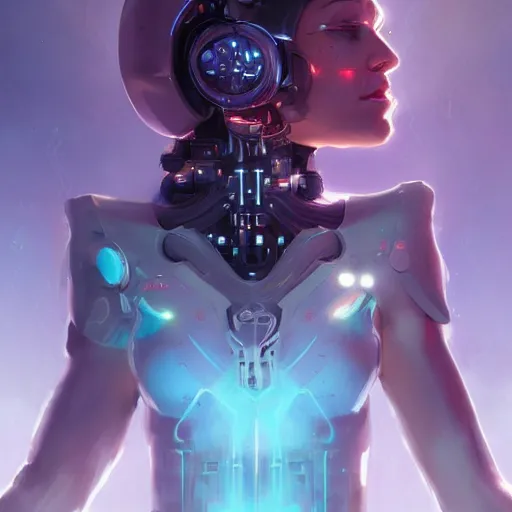 Image similar to a portrait of a beautiful cybernetic girl wearing occulus rift headset, cyberpunk concept art by pete mohrbacher and wlop and artgerm and josan gonzales, digital art, highly detailed, intricate, sci-fi, sharp focus, Trending on Artstation HQ, deviantart, unreal engine 5, 4K UHD image