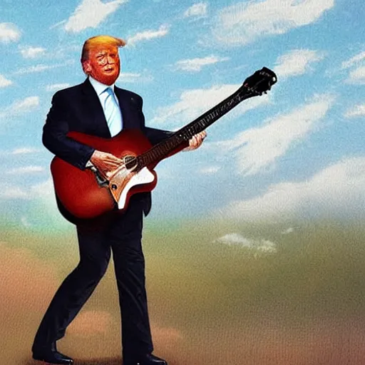 Image similar to trump playing guitar