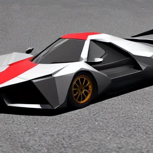 Prompt: a low poly object of a sport car, unreal engine