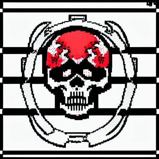 Prompt: skull and bones ansi art