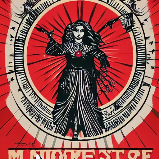 Image similar to a witch running for minister of magic, art by shepard fairey