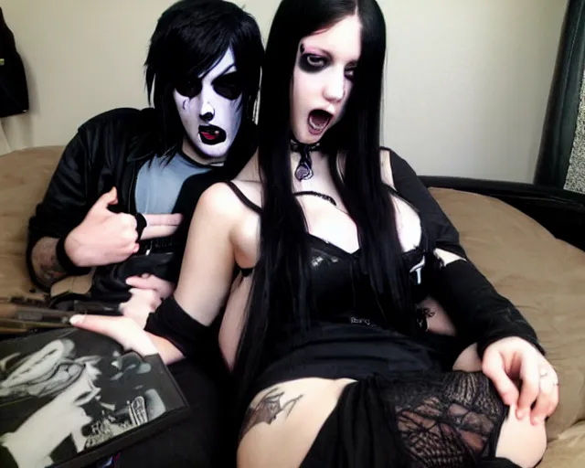 Prompt: gamer with a goth gf