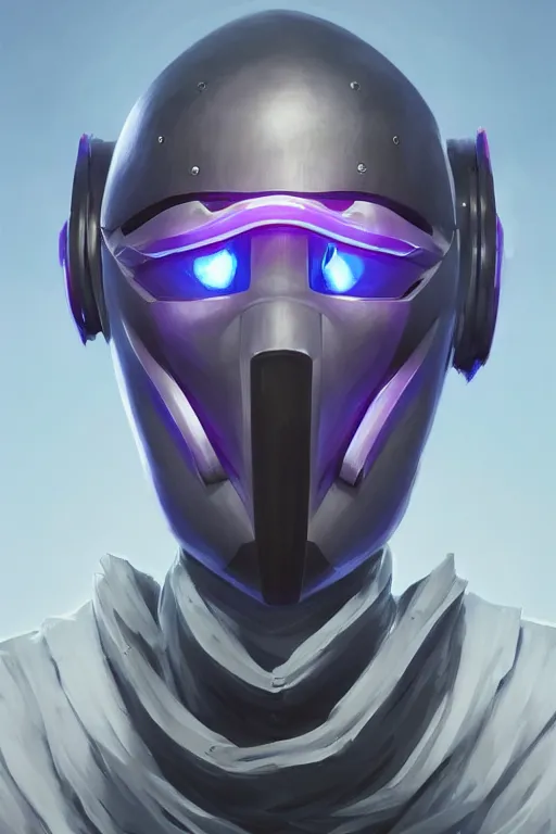 Image similar to epic mask helmet robot ninja portrait stylized as fornite style game design fanart by concept artist gervasio canda, behance hd by jesper ejsing, by rhads, makoto shinkai and lois van baarle, ilya kuvshinov, rossdraws global illumination radiating a glowing aura global illumination ray tracing hdr render in unreal engine 5