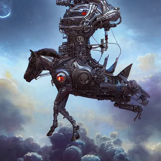 Image similar to reverse, horse above riding on a astronaut back, industrial sci - fi, by mandy jurgens, ernst haeckel, james jean