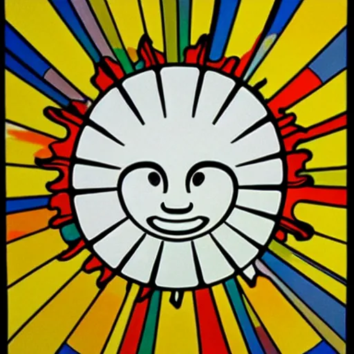 Image similar to sun shining through clouds, Takashi Murakami, Minimalist,