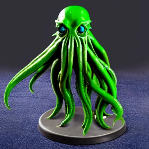 Image similar to a cthulhu action figure with articulated tentacles, product shot