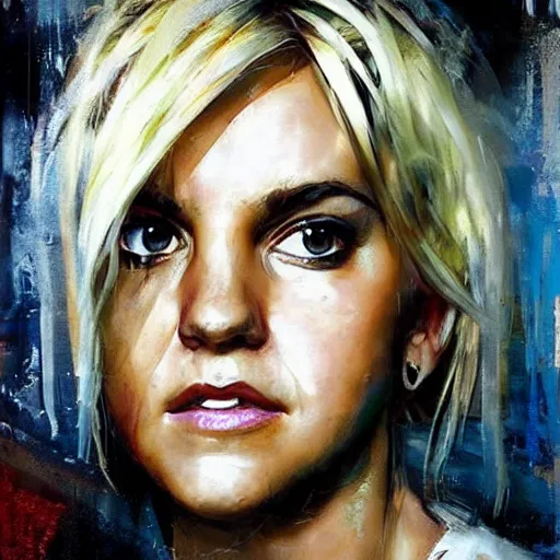 Image similar to jamie lynn spears and anna faris morphed together, hybrid, jeremy mann painting