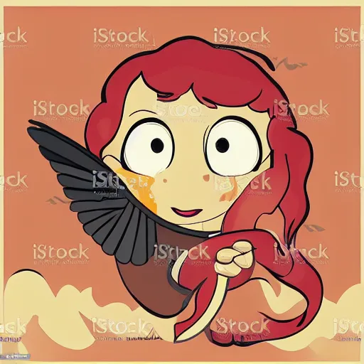 Image similar to young firehummingbird writes the letter'a'with a stream of fire onto a piece of parchment. rose field, cel shaded vector art trending on artstation childrens book