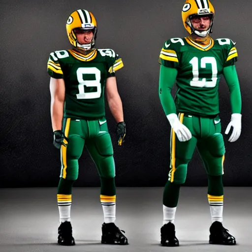 Prompt: New GB Packers uniforms revealed - clearly inspired by cybertruck