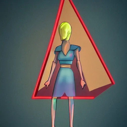 Image similar to pyramid head from silent hill in pixar style, cute colorful adorable, cgi render