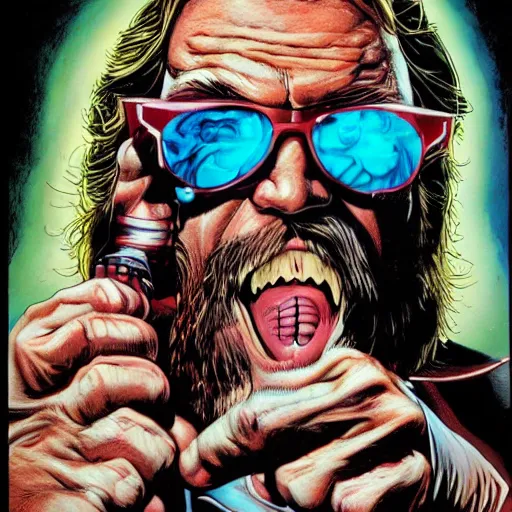 Image similar to The Dude, comic art, by Glenn Fabry