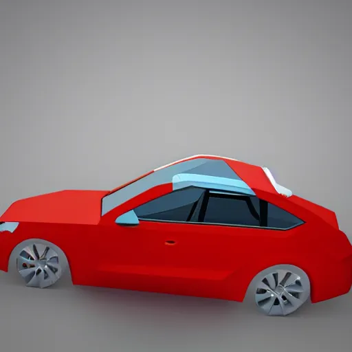 Image similar to a low poly model of a car