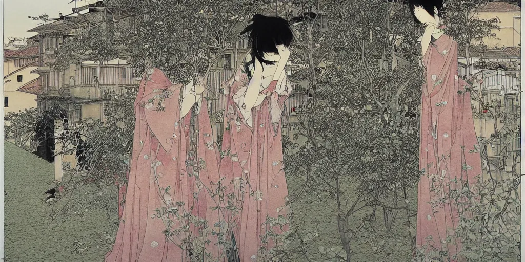 Prompt: watercolor, verona city by takato yamamoto