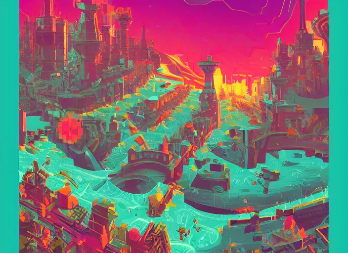 Prompt: graffiti kingdom by android jones and petros afshar, tom whalen, james gilleard