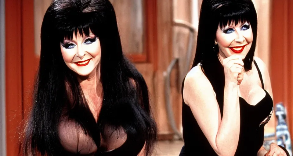 Prompt: Elvira, Iconic Late-Night TV Character