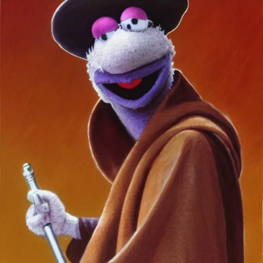 Image similar to gonzo the muppet dressed as a jedi master in the style of odd nerdrum