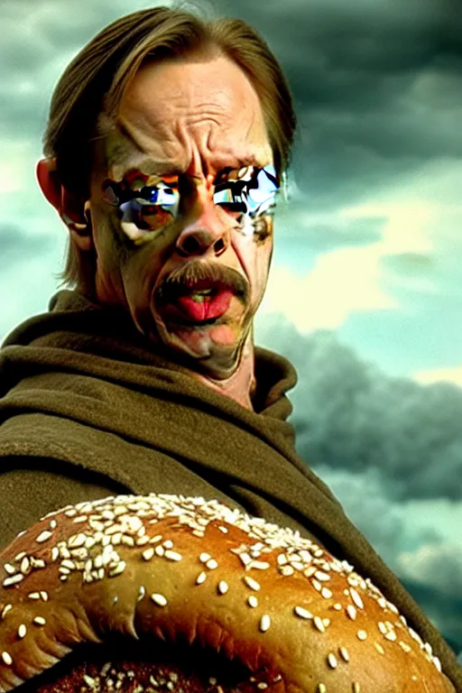 Prompt: film still of steve buscemi as a loaf of bread in lord of the rings, 4 k