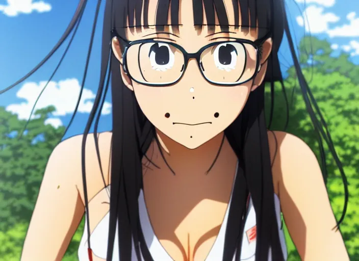 Image similar to an illustration of nagatoro - san, finely detailed features, closeup at the face, perfect art, at a festival, teasing and bullying, trending on pixiv fanbox, illustrated by nanashi, yuichi kato, take, studio ghibli, shinichi fukuda