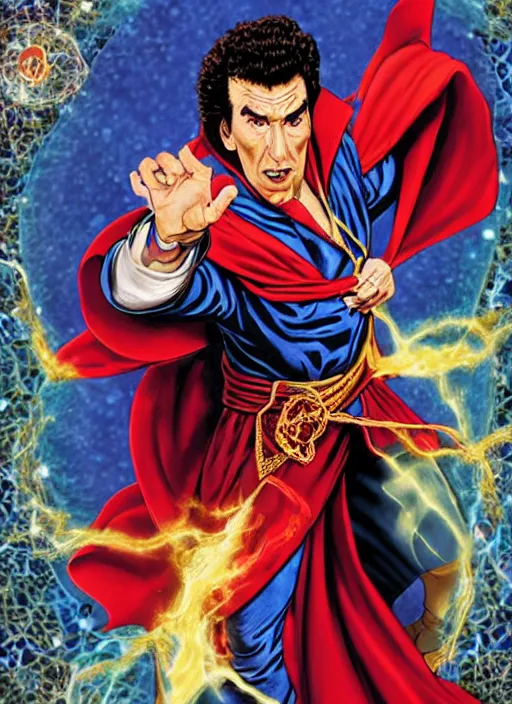 Image similar to Cosmo Kramer as Dr. Strange, Kramer's face