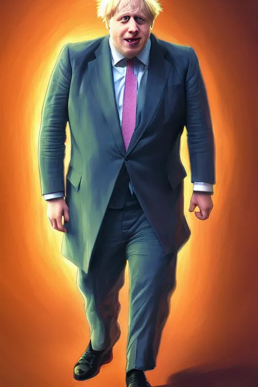 Image similar to Boris Johnson as a Family Guy character, realistic portrait, symmetrical, highly detailed, digital painting, artstation, concept art, smooth, sharp focus, illustration, cinematic lighting, art by artgerm and greg rutkowski and alphonse mucha