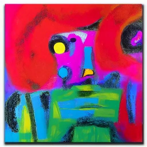 Image similar to abstract expressionism portrait bright colors
