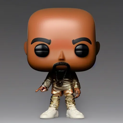 Image similar to !! kanye west!! [ [ holding ] ] a grimes funko pop ]!!, trending on artstation, 4 k photorealism, 4 k quality