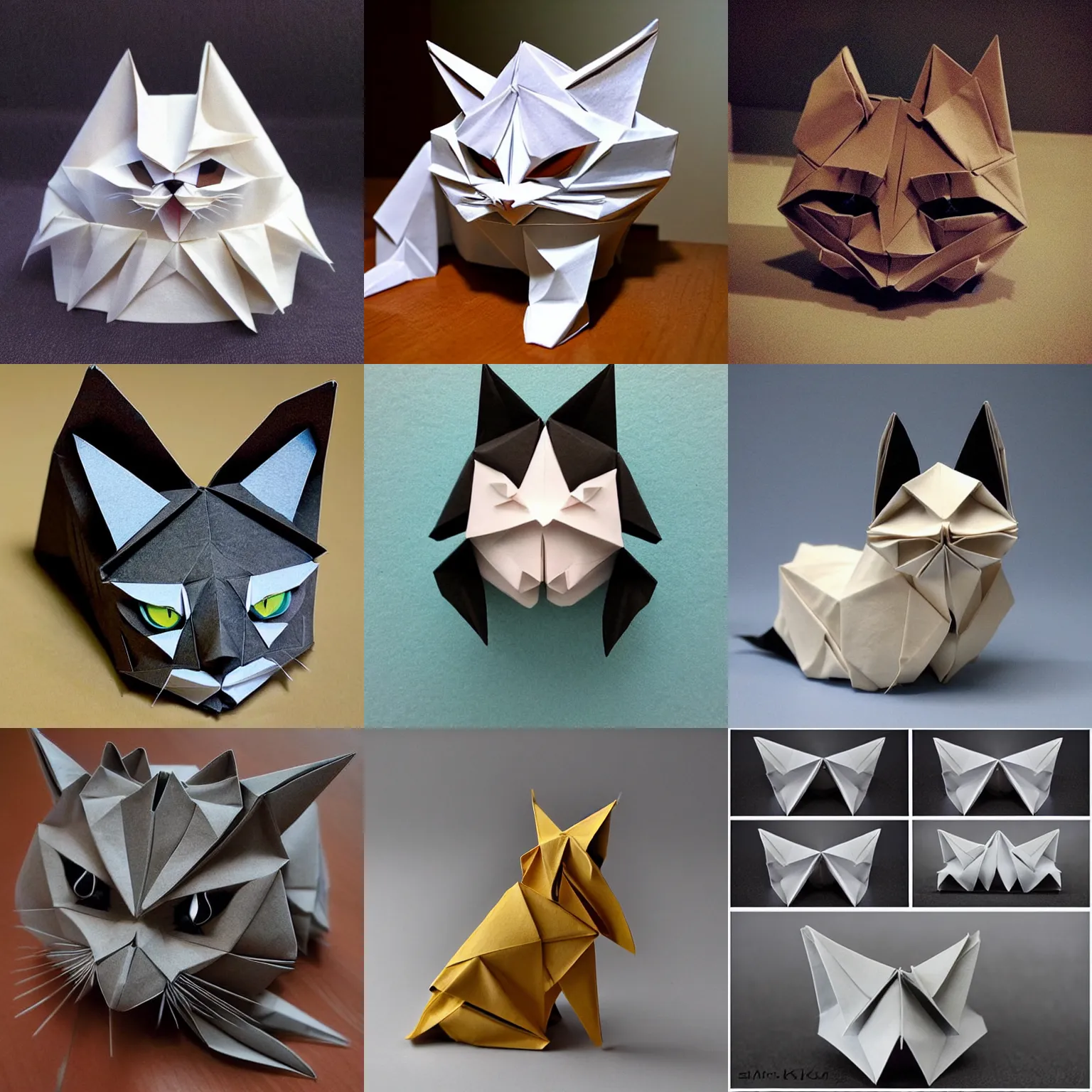 Prompt: gorgeous origami cat, incredibly detailed, by Satoshi Kamiya