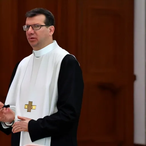 Image similar to aleksandar vucic as a priest