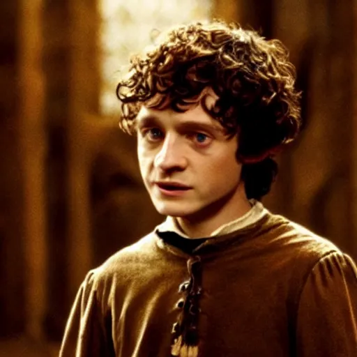 Image similar to frodo baggins in hogwarts