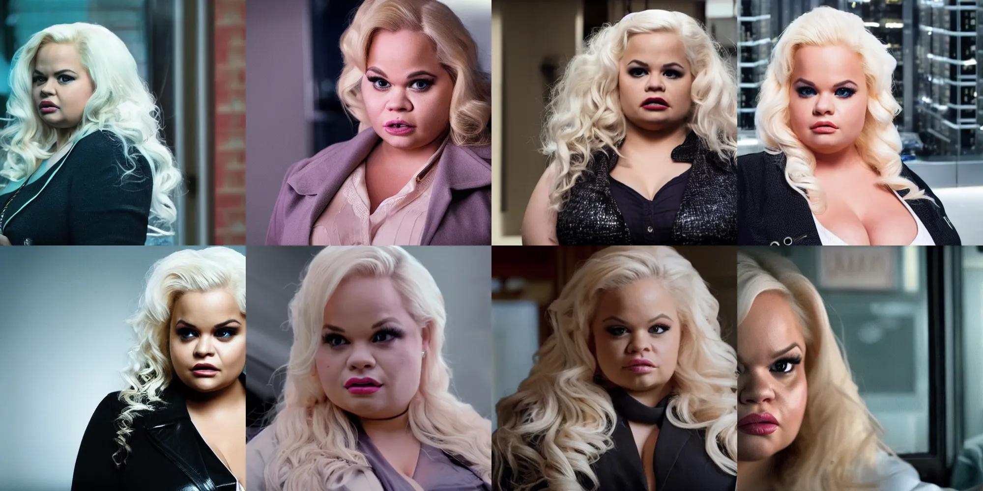 Prompt: close-up of Trisha Paytas as a detective in a movie directed by Christopher Nolan, movie still frame, promotional image, imax 70 mm footage