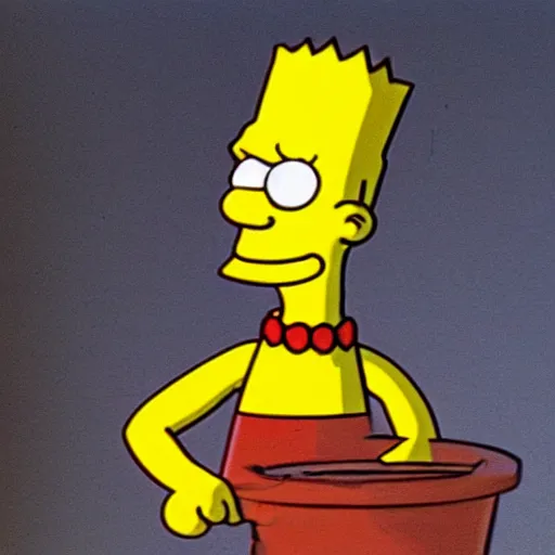 Image similar to a still photo of the real bart simpson