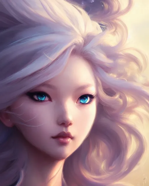 Image similar to character concept art of a stormy cloud goddess | | cute - fine - face, pretty face, realistic shaded perfect face, fine details by stanley artgerm lau, wlop, rossdraws, james jean, andrei riabovitchev, marc simonetti, and sakimichan, tranding on artstation