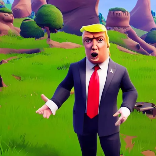 Image similar to new donald trump skin from fortnite