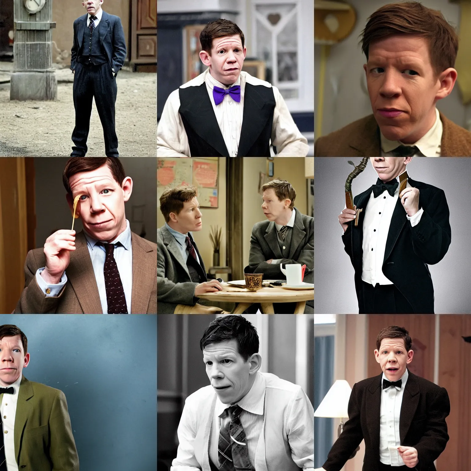 Prompt: thirty years old lee evans as alfred polly in / ( ( ( history of mr. polly ) ) ) ( 2 0 0 7 ) /