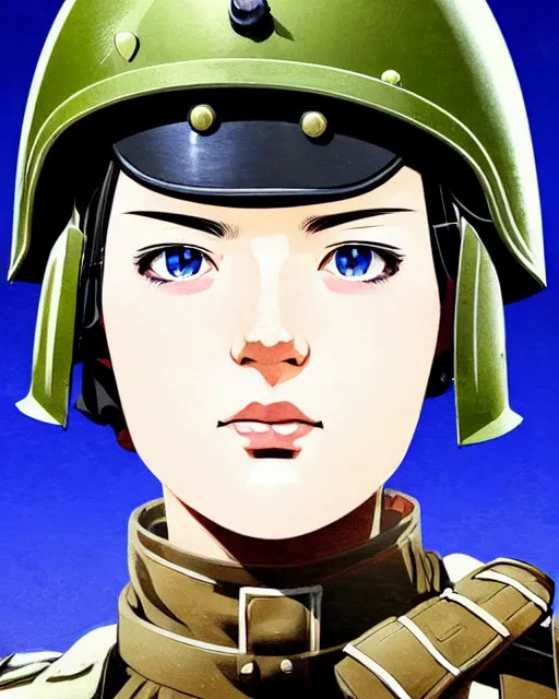 Image similar to ww 2 german soldier, snow, helmet | | very very anime!!!, fine - face, audrey plaza, realistic shaded perfect face, fine details. anime. realistic shaded lighting poster by ilya kuvshinov katsuhiro otomo ghost - in - the - shell, magali villeneuve, artgerm, jeremy lipkin and michael garmash and rob rey