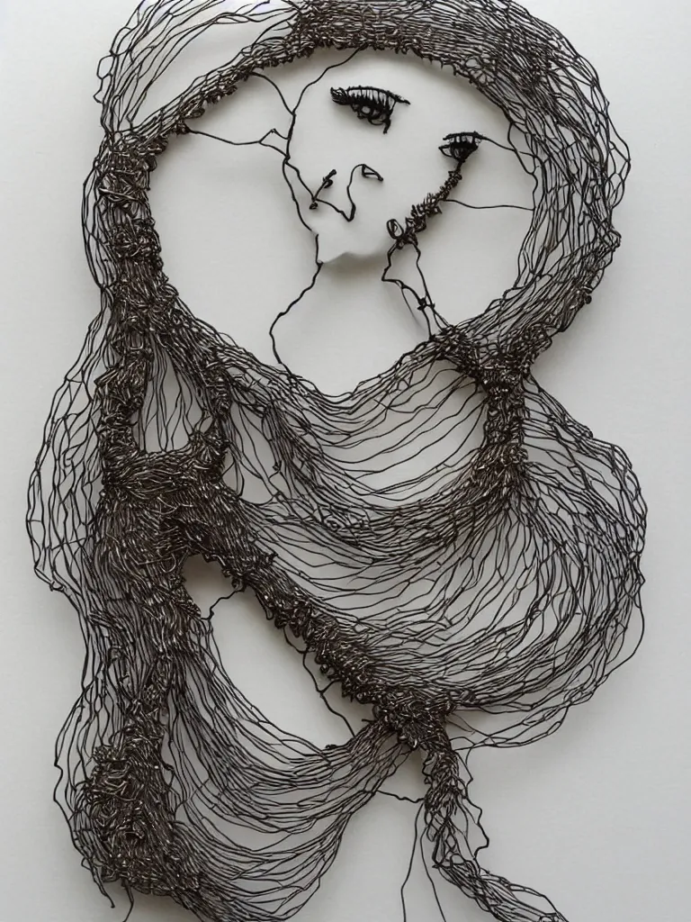 Image similar to wire art of a nymphette