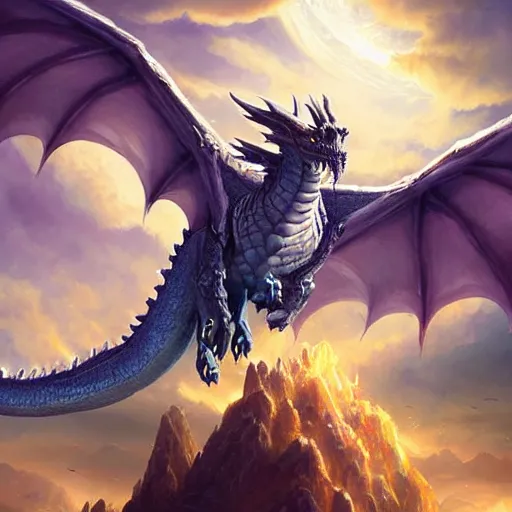 Prompt: giant dragon flying in the sky, epic fantasy style art, galaxy theme, by Greg Rutkowski, hearthstone style art, 26% artistic