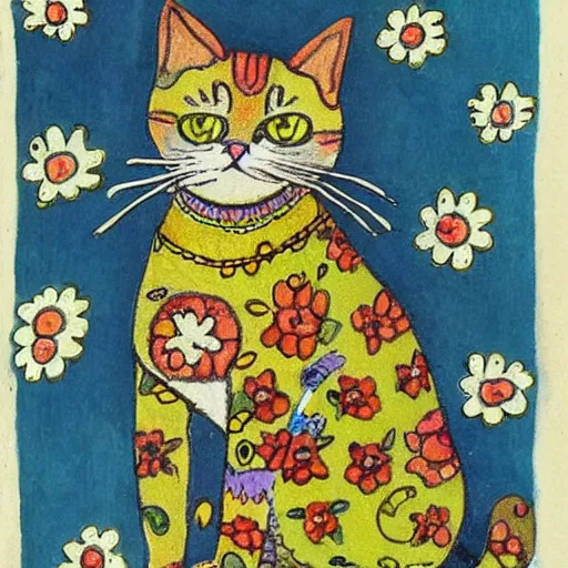 Prompt: cat in the style of Louis Wain