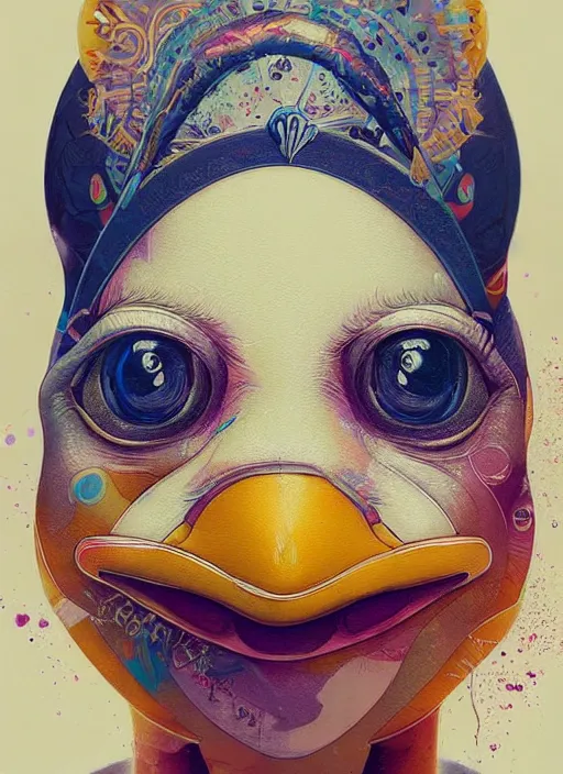 Prompt: beautiful portrait of Psyduck, by Tristan Eaton, Stanley Artgermm, Tom Bagshaw, Greg Rutkowski, Carne Griffiths. trending on DeviantArt, face enhance, hyper detailed, trending on Artstation, 8k, masterpiece, graffiti paint, fine detail, full of color, intricate detail, golden ratio illustration