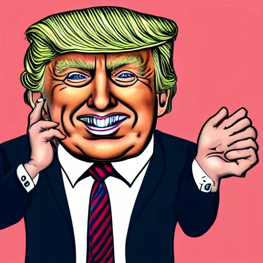 Image similar to a caricature of donald trump
