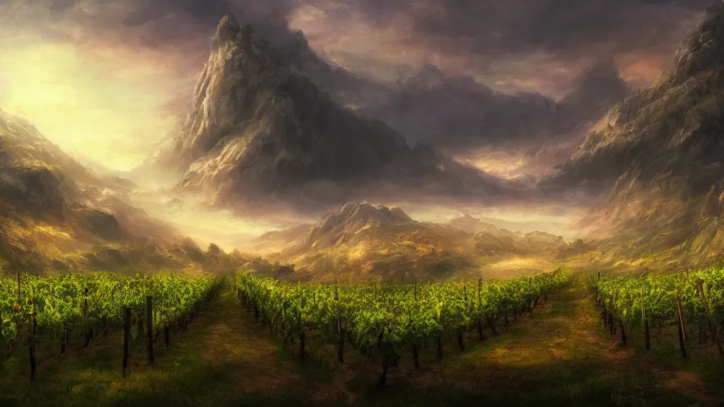 Prompt: vineyard, coast line, Game of Thrones, volumetric lighting, fantasy artwork, very beautiful scenery, very realistic painting effect, hd, hdr, cinematic 4k wallpaper, 8k, ultra detailed, high resolution, artstation