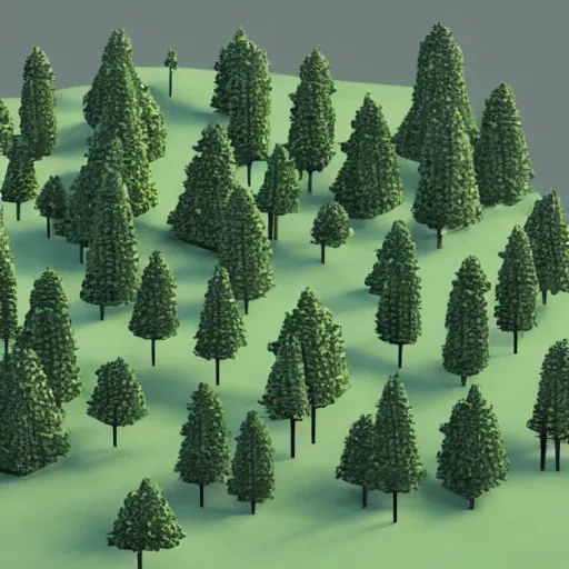 Image similar to a forest of 3d low poly trees