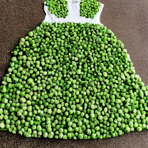 Image similar to a dress made of peas