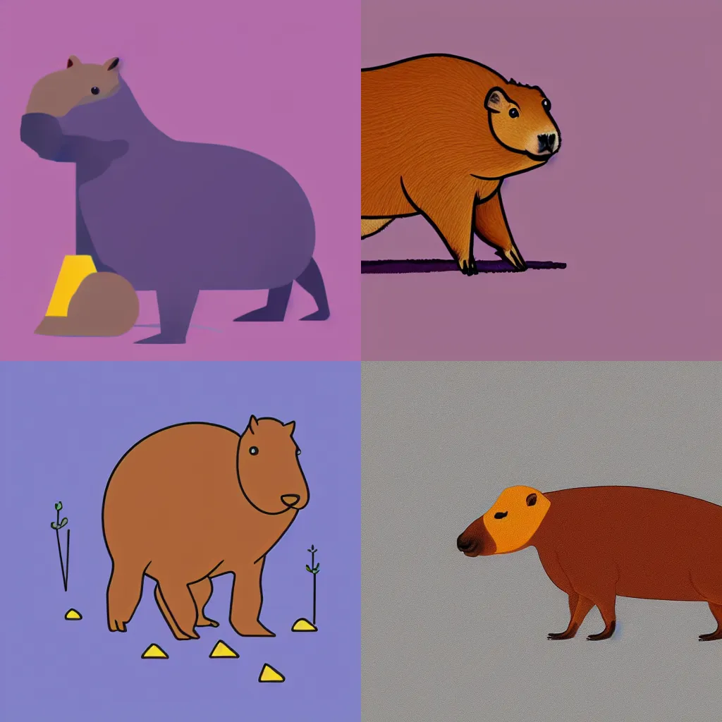 Image similar to A Capybara, Drawn By Kurzgesagt – In a Nutshell, 4K