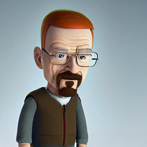 Image similar to walter white as a pixar character