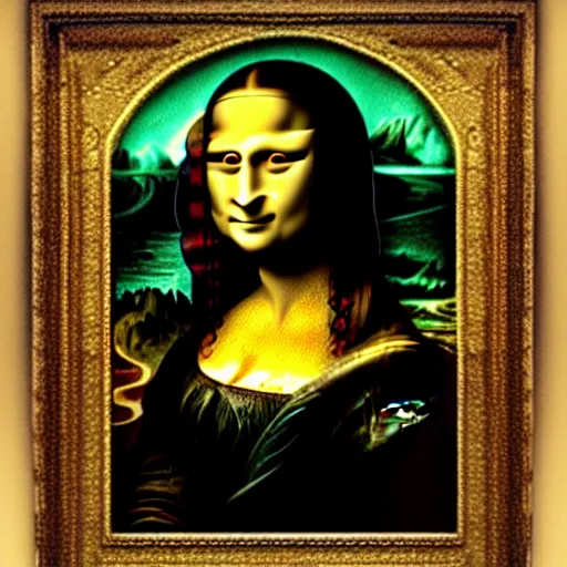 Prompt: the mona lisa painted by h. r. giger