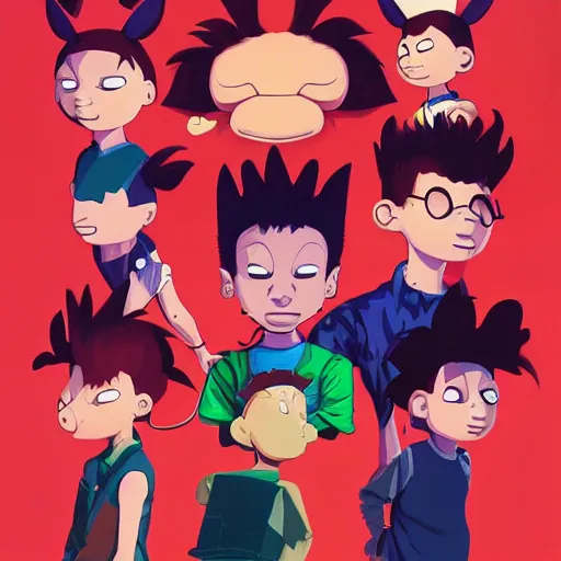 Image similar to face icon stylized minimalist rugrats, loftis, cory behance hd by jesper ejsing, by rhads, makoto shinkai and lois van baarle, ilya kuvshinov, rossdraws global illumination