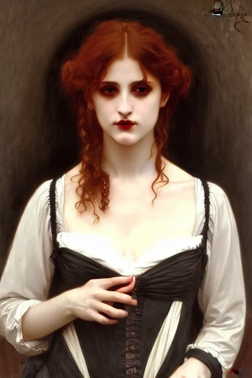 Image similar to victorian vampire, painting by rossetti bouguereau, detailed art, artstation