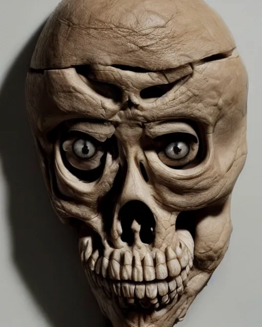 Prompt: strange faces carved into bone, realistic, detailed, intricate, trending on artstation