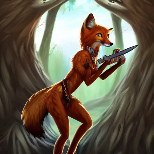 Prompt: award-winning extremely detailed FurAffinity cartoon fantasy art of a wild naturally gorgeous shapely anthro Celtic warrior female fox covered in fur with black paws and dazzling eyes and a long tail and long braided hair, wielding a knife, 4k, Hibbary, Dark Natasha, Goldenwolf, realistic shading, trending on FurAffinity